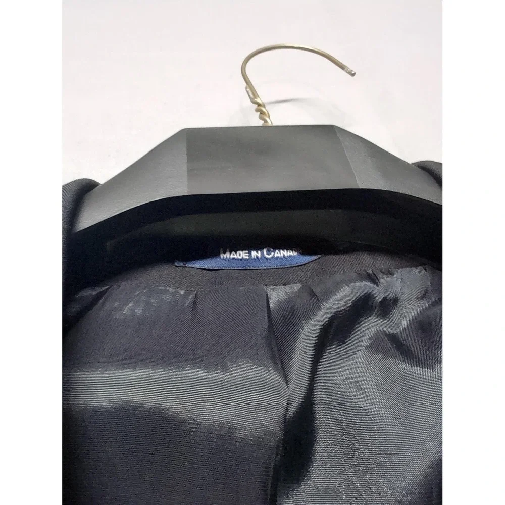 RBM Blazer Mens 43R Black Double Breasted Pure Wool Suit Jacket Made Canada